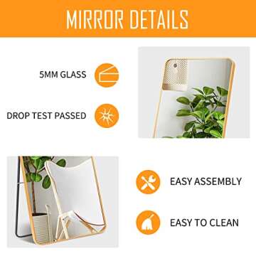 Stylish LOIGYUR Full Length Gold Mirror 67 x 20 Inch