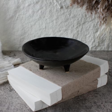 COZLIV Wabi Sabi Footed Decorative Bowl - Vintage Rustic Boho Charm