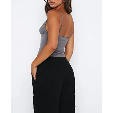 Passec Women Lace Trim Camisole Crop Top for Trendy Style