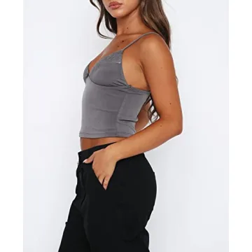 Passec Women Lace Trim Camisole Crop Top for Trendy Style