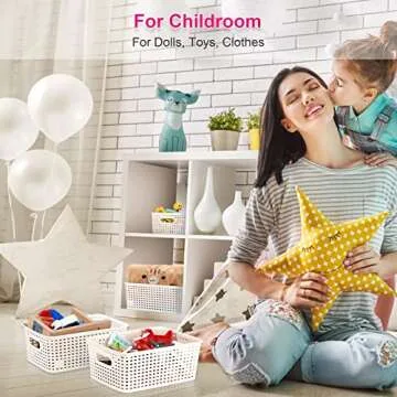 EOENVIVS Storage Bins with Lids - 8 Pack for Organizing