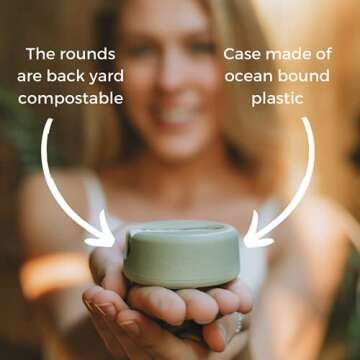 LastRound® 7 Sustainable Reusable Cotton Rounds for Facial Cleansing – Zero-Waste Eco-Friendly Makeup Remover Pads for All Skin Types with Travel Storage Case