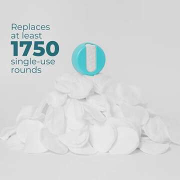 LastRound® 7 Sustainable Reusable Cotton Rounds for Facial Cleansing – Zero-Waste Eco-Friendly Makeup Remover Pads for All Skin Types with Travel Storage Case