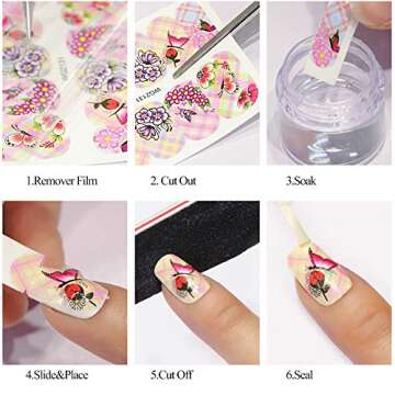 Dornail 30 Sheets Butterfly Nail Stickers for Nail Art