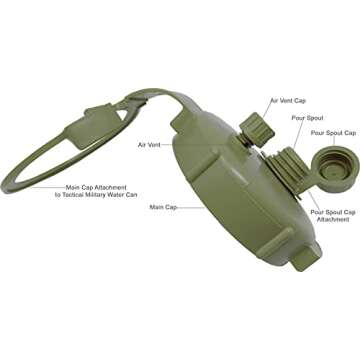 Tacticai Green Military Water Can, 5-Gallon Water Container, Water Storage Jug, Heavy-Duty Military Grade, BPA Free Plastic for Camping, Survival, Emergency, Sports or Outdoor Use