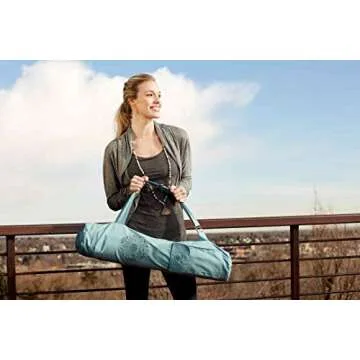 Gaiam Cargo Yoga Mat Bag, Full-Zipper Yoga Mat Carrier with Adjustable Strap, Front & Exterior Phone Pocket with Earbuds Slit, Stylish & Functional Fitness Mat Holder for Women & Men