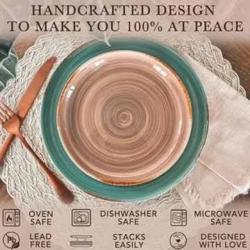 Mora Ceramic Swirl Salad Plates Set of 6 for Elegant Dining