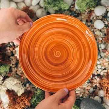 Mora Ceramic Swirl Salad Plates Set of 6 for Elegant Dining