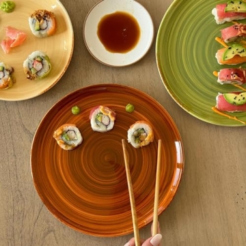 Mora Ceramic Swirl Salad Plates Set of 6 for Elegant Dining