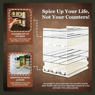 Vertical Spice Cabinet Mounted Spice Rack Organizer
