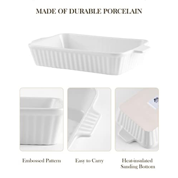 MALACASA Porcelain Casserole Dishes Set of 4