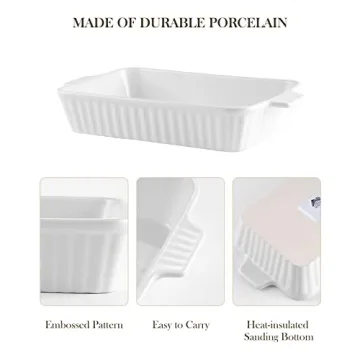 MALACASA Porcelain Casserole Dishes Set of 4