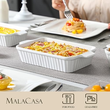 MALACASA Porcelain Casserole Dishes Set of 4