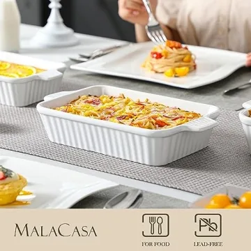 MALACASA Porcelain Casserole Dishes Set of 4