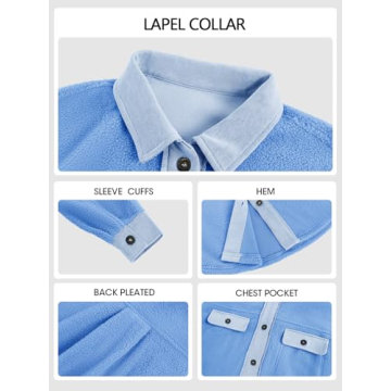 Fisoew Womens Oversized Button Down Shacket for Cozy Style