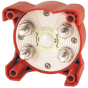 Blue Sea Systems 5511e e-Series Battery Switch Dual Circuit Plus, Red