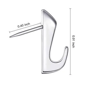 Hotop 15 Pieces 20 Lbs Pin Hooks Push pin Hangers Metal Hooks Picture Hanging Nails for Home Office ...