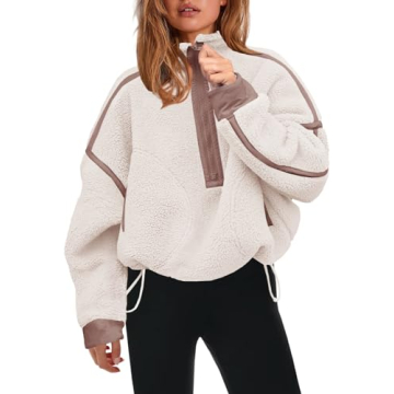 Panadila Half Zip Sherpa Fleece Pullover for Women