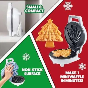 Christmas Tree Mini Waffle Maker for Festive Mornings