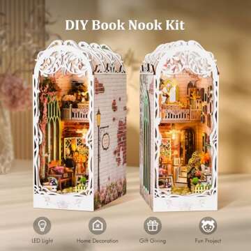 MUYOLO Book Nook Kit - DIY Garden House Miniature Decoration