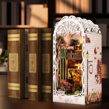 MUYOLO Book Nook Kit - DIY Garden House Miniature Decoration