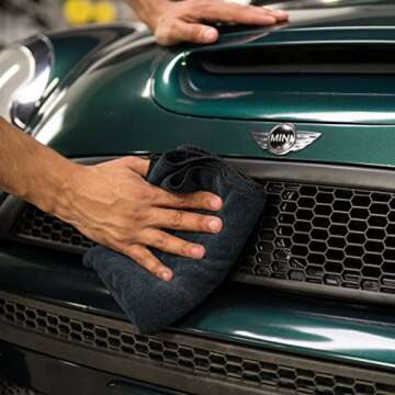 Chemical Guys MIC35303 Workhorse Professional Grade Microfiber Towel, Black, (Safe for Car Wash, Hom...