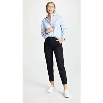 AYR Women's The Deep End Button Down Shirt in Blue/White