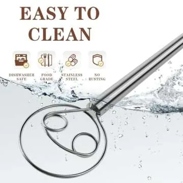 TEEVEA Danish Dough Whisk Stainless Steel Mixing Tool