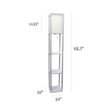Simple Designs LF1014-GRY Etagere & Floor Lamp