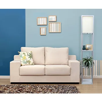 Simple Designs LF1014-GRY Etagere & Floor Lamp