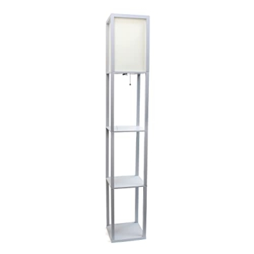Simple Designs LF1014-GRY Etagere & Floor Lamp