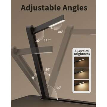 Laptop Bed Tray Desk with LED Desk Light, SAIJI Adjustable Laptop Stand for Bed, XX-Large PVC Leathe...