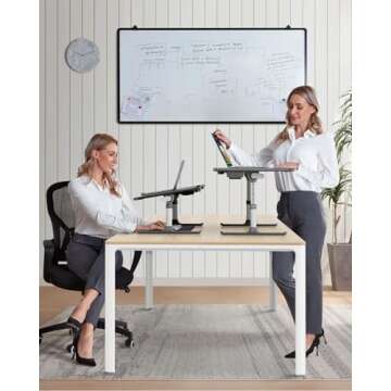 Laptop Bed Tray Desk with LED Desk Light, SAIJI Adjustable Laptop Stand for Bed, XX-Large PVC Leather Foldable Laptop Table with Book Stand,Wrist Rest, Extra Leg Room(Black)