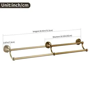 Leyden Antique Brass Towel Bar,Adjustable Towel Rack Holder Double Retro Bathroom Accessories Wall Mount Vintage