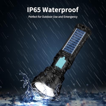 1500 Lumen Solar Flashlight – IP65 Waterproof Rechargeable