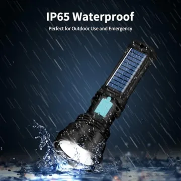 1500 Lumen Solar Flashlight – IP65 Waterproof Rechargeable