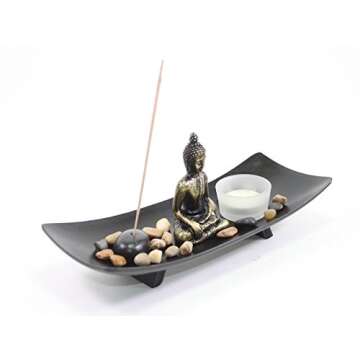 Elegant Tabletop Thai Buddha Zen Garden | Relaxing Home Decor