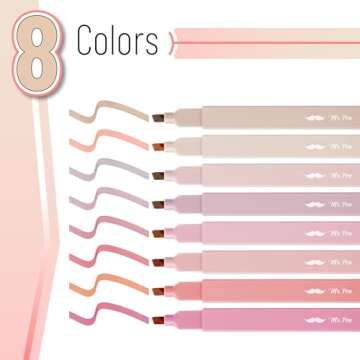 Mr. Pen- Aesthetic Highlighters, 8 pcs, Chisel Tip, Vintage Colors, No Bleed Bible Highlighter Pastel, Highlighters Assorted Colors, Pastel Highlighter Set, Cute Highlighters