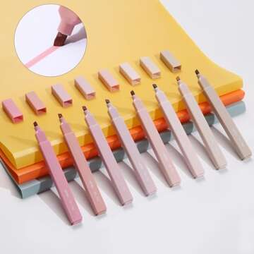 Mr. Pen- Aesthetic Highlighters, 8 pcs, Chisel Tip, Vintage Colors, No Bleed Bible Highlighter Pastel, Highlighters Assorted Colors, Pastel Highlighter Set, Cute Highlighters