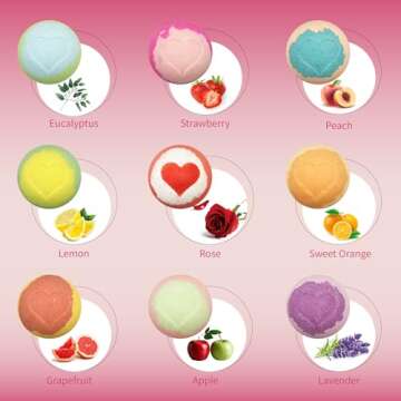 Bath Bombs for Kids with Surprise inside, 9 Heart Imprint Kids Bath Bombs for Girls, Toddler Bath Bombs with Bracelets inside, 3 4 5 6 7 8 Year Old Girl Birthday Gifts Christmas Stocking Stuffers Kids