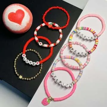 Bath Bombs for Kids with Surprise inside, 9 Heart Imprint Kids Bath Bombs for Girls, Toddler Bath Bombs with Bracelets inside, 3 4 5 6 7 8 Year Old Girl Birthday Gifts Christmas Stocking Stuffers Kids