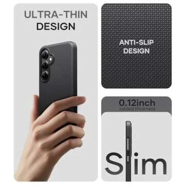 SSLOTSCASE for Samsung Galaxy S24 FE Slim Case [Support Wireless Charging] Ultra-Slim Rugged Dual Layer Design Full Body Shockproof Case Cover for Galaxy S24 FE 5G 2024, Black