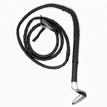 Skeleteen Faux Leather Black Whip - Versatile Costume Accessory