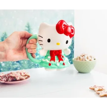 Hello Kitty Holiday Tree Dress 3D Sculpted Mug - 20 Oz