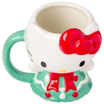 Hello Kitty Holiday Tree Dress 3D Sculpted Mug - 20 Oz