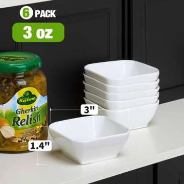 Mfacoy 6 Pack Soy Sauce Dishes - Elegant Dipping Bowls Set