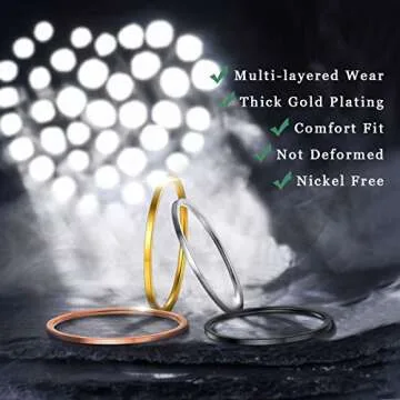 FOCALOOK 7 Pcs Black Ring Set - Stylish Stackable Rings