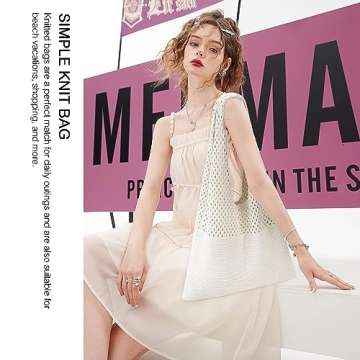 Ayieyill Women’s Crochet Tote Bag for Summer Style