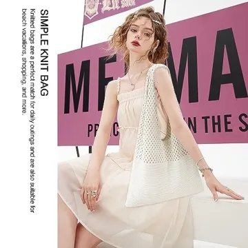 Ayieyill Women’s Crochet Tote Bag for Summer Style