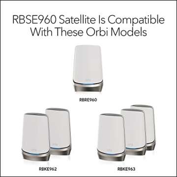NETGEAR Orbi Quad-Band WiFi 6E Satellite - 10.8 Gbps Speed